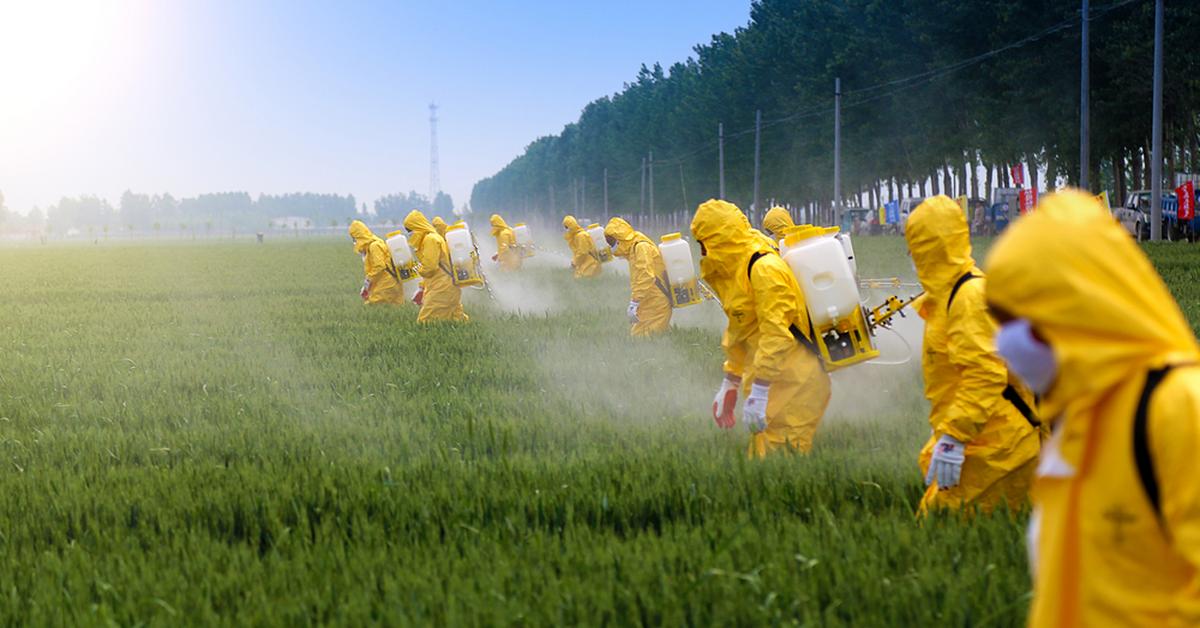 Farmers protest, defending the right to use pesticides.  And who makes money from pesticides?